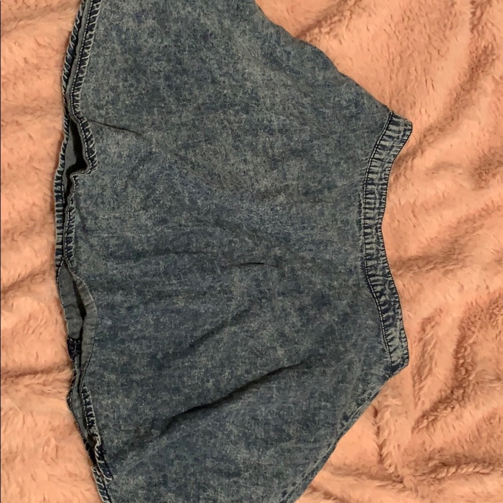 Acid wash denim skirt
